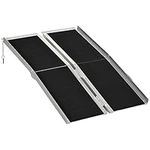 HOMCOM 4ft Wheelchair Ramp Scooter Mobility Non-Skid Layering Portable Foldable Aluminium