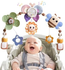 qesfir Adjustable Baby Stroller Arch Toys - Car Seat Toys Play Arch Crib Bassinet Toy Activity Arch with Fascinating Toy for Stimulating Baby's Senses Developing Motor Skills Infants Toddlers Gifts