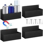 Gisafai 4 Pcs Magnetic Aerosol Spray Can Holder Heavy Duty Magnet Toolbox Bottle Holder Easy Install Spray Can Organizer Wall Mounted Spray Bottle Rack for Garage Home Workspace (Black)