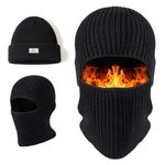 TAGVO Balaclava Ski Mask Thermal - One Cap For Two Purposes, Beanie Hat Motorcycle full Face Mask Hood Hat Neck Warmer for Helmet, Multifunctional Breathable windproof Balaclava cap for outdoors