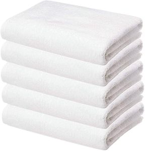 Hardeep 100% Cotton Large Full Size White Bath Towels for Hotel and Spa, Super Soft Absorbent Antibacterial, 300 GSM, Full Large Size-60 inch x 30 inch or 152 cm x 76 cm