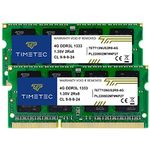 Timetec 8GB KIT(2x4GB) DDR3 / DDR3L 1333MHz PC3-10600 Non-ECC Unbuffered 1.5V / 1.35V CL9 2Rx8 Dual Rank Low Density 204 Pin SODIMM Laptop Notebook PC Computer Memory RAM Module Upgrade (8GB KIT(2x4GB))