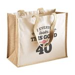 40th Birthday Gift Bag Novelty Shopping Tote Idea Birthday Keepsake Present for 40 Years Old 33cm x 42cm x 19cm