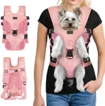 YUDODO Pet Dog Front Carrier Backpacks Multiple Adjustable Small Dog Chest Carrier Legs Out Easy-Fit Dog Travel Backpack Carrier for Hiking Camping for Small Medium Dogs Cats and Rabbit (Small,Pink)