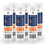 Aquaboon 5 Micron 10" x 2.5" Grooved Sediment Water Filter Replacement Cartridge for Any 10 inch RO Unit | Whole House Sediment Filtration | Compatible with P5, AP110, WFPFC5002, CFS110, RS14, 6-Pack