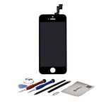 AMH Premium Screen Replacement and Repairing Kit: LCD Touch Screen Digitizer Assembly (Black) Compatible with iPhone 5S Model A1533/ A1457/ A1530/ A1453/ A1518/ A1528 + AMH Customized Professional Opening Tools