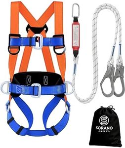 Sorano Safety Harness Fall Protection Kit, Full Body Roofing harnesses with Shock Absorbing Lanyard for Men, Fall Protection Harness for Construction Arneses De Seguridad Para Construcción, OSHA/ANSI