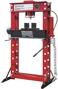 Strongway 40-Ton Pneumatic Shop Press with Gauge and Winch