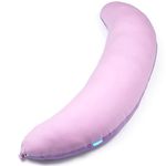 BYRIVER 39inch Pink Purple Body Pillow for Women Girl Side Sleepers, C Shaped Pregnancy Pillow, Gifts for New Mom (ZIL)