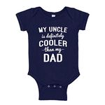 My Uncle is Cooler Than My Dad Baby Bodysuit/Toddler T-Shirt Funny Gag Gift from Brother, Navy Blue, 2-3T