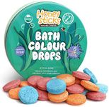 Honeysticks Bath Colour Tablets for Kids - Non Toxic Bathtub Drops Made with Natural Ingredients and Food Grade Colours - Fragrance Free - Fizzy, Brightly Coloured Bathtime Fun, Great Gift - 36 Drops