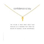 ZYAWP Friendship Gold Key Necklace Good Luck Compass Pendant Chain Butterfly Y Necklace with White Meaning Gift Card for Women Girl