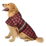 HDE Dog Raincoat Hooded Slicker Poncho for Small to X-Large Dogs and Puppies (Plaid, Large)