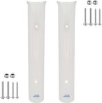 ISURE MARINE 2PCS Fishing Rod Holder Rod/Ship Yacht Fishing Rod Frame Portable Lightweight and Durable Tube Rod Rack-Replacement Parts with Screws (White)