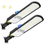 LED Parking Lot Light 2 Pack, 300W 45000LM Dusk to Dawn Photocell Street Light with Adjustable Slip Fit Mount, 6500K IP66 Waterproof Outdoor Commercial Area Lighting for Roadways Stadium