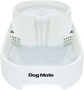 Dog Mate Large Pet Water Fountain for Dogs and Cats, 6 Litre Drinking Fountain - White