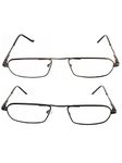 InfinityPro Metal Full Frame Rectangular Reading Eyeglass For Men and Women (Black and Metallic Gun, +3.00) - Pack of 2