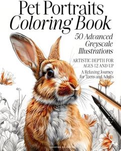 Pet Portrait Coloring Book: 50 Advanced Greyscale Illustrations | Artistic Depth for Ages 12 and Up | A Relaxing Journey for Teens and Adults