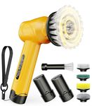 Qimedo Electric Spin Scrubber S1, Battery Power Scrubber for Cleaning,1200RPM Shower Cordless Cleaning Brush with 8 Brushes for Bath/Tub/Tile/Floor (Smart Display)