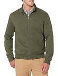 Amazon Essentials Men's Full-Zip Fleece Mock Neck Sweatshirt, Olive Heather, XL