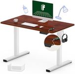 FLEXISPOT Standing Desk Electric Stand Up Desk with 100×60 CM Whole-Piece Desktop Ergonomic Memory Controller Height Adjustable Desk E150 White Frame + 100 CM ahogany Desktop