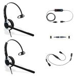 TruVoice Computer Headset Bundle for Training | Monitoring | Supervising : Includes 2 x HD-500 Headset with Noise Canceling Microphone, USB Cable and Training Y Cable for Computers and Softphones.