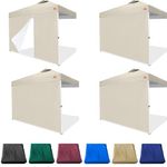 JANCANOPY Beige SideWall for 10x10 Canopy Frame, 3 Pack SunWall and 1Pack Door Only, (with Zippers)