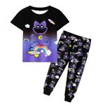 Z Fashion Boys Pajamas Pyjamas PJS Kids Tshirt Pants Sets Boys Outfit 2pcs Toddler Clothes Sets 5-12Y Black