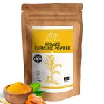 Ausha Organic Turmeric (Curcumin) Powder 1kg | High Curcumin 5-6% - Double Strength Tumeric | Anti-Inflammatory, Immunity,Skin,Joint Pain Relief, Turmeric Latte, Haldi - 1* GREAT TASTE AWARD 2023