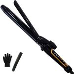 abp Curling Iron 1 Inch Extra long barrel with Ceramic Coating for Long/Medium Hair,LCD Display Instant Heat up to 450°F with clamp,Hair Waving Style Tool Girls & Women