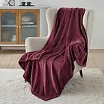 Bedsure Burgundy Red Fleece Blanket