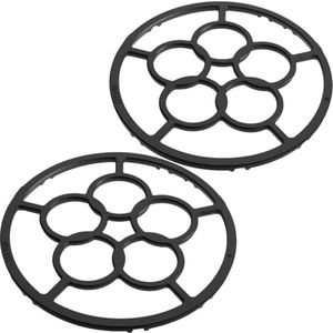 WUWEOT 2 Pack Cast Iron Wok Support Ring, 7.28 Inch Non Slip Gas Hob Ring Reducer, Metal Stovetop Stand Trivets Extender for Moka Pot Coffee Pot Small Saucepan