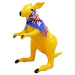 I LOVE FANCY DRESS LTD Inflatable Yellow Kangaroo - 27.5" (70 cm) Tall Australian Kangaroo Prop with Removable Flag Cape - Stands up by itself (Pack of 1)