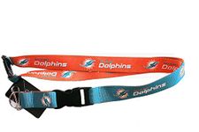 aminco NFL Miami Dolphins Reversible Lanyard, Teal/Orange