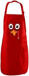 Tstars - Turkey Face - Funny Thanksgiving Cooking Chef Apron One Size Red