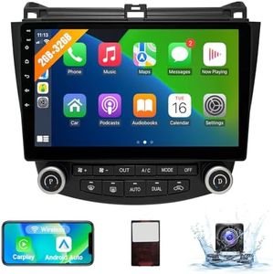 Leadfan Car Stereo Radio Support Wireless CarPlay & Android Auto for Honda Accord 7th 2003 2004 2005 2006 2007, 10.1 Inch IPS Touch Screen Bluetooth Car Stereo with GPS Navigation WiFi Backup Camera