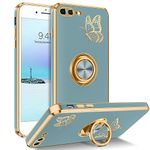 BENTOBEN iPhone 8 Plus Case, Phone Case iPhone 7 Plus, Slim Fit Cute Butterfly Design Kickstand Ring Holder Shockproof Protection Soft TPU Bumper Drop Protective Girls Women Boy Men Cover, Grey/Gold