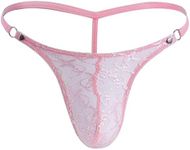 VemeFufu Lace Lingerie for Men UK Hot Funny String Thong Christmas Xmas Birthday Secret Gift for Mens Pink
