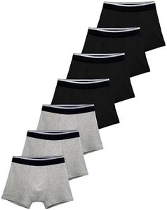 TIICHOO Washable Incontinence Underwear for Children Cotton Absorbent Underwear for Kids 7 Pack (X-Large, 4 Black/3 Gray)