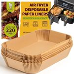 Katbite 220PCS Rectangle Air Fryer Liners, 8.6x5.5'' Air Fryer Liners Disposable for Ninja Dual Air Fryer, Oil-Proof Air Fryer Parchment Paper Liners for Air Fryer Basket for Foodi DZ201, DZ401, FG551