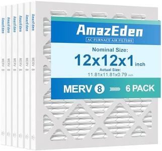 AmazEden 12x12x1 Air Filter (6-Pack) MERV 8 MPR 600 & FPR 5 AC Furnace Filters Pleated Dust Defense Replacement (Actual Size: 11.81"x11.81"x 0.79")