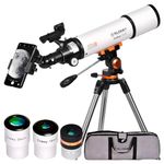 Slokey 50080 Refractor Telescope for Astronomy - 20x-250x Travel Scope with Tripod, Eyepieces and Barlow Lens - Binoculars for Stargazing and Planets - Telescopes for Adults and Kids