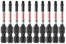 BOSCH ITSQ22B 10-Pack 2 in. Square #2 Impact Tough Screwdriving Power Bits