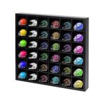 Derkerry Mini Football Helmets Display Case, Wood, Black, HELMET CAES, Wall Mount