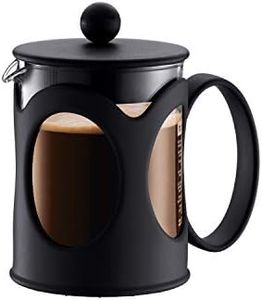 BODUM 10683-01 Kenya French Press Coffee Maker, Borosilicate Glass - 4-Cup (0.5 L), Black
