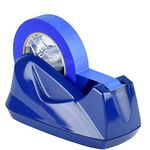 Acrimet Premium Desktop Tape Dispenser Jumbo, Plastic, Non-Skid Base (Heavy Duty) (Deep Blue Color)