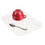 iDesign Pebblz Large Plastic Sink Grid, Non-Skid Dish Protector Mat for Kitchen, Bathroom, Basement, Garage, 12" x 15.5" - Clear