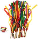 ORZIZRO Rainbow Dance Ribbons, 12PCS Rhythm Ribbon Streamers for Kids Children Adults - Bright & Multi-Colored