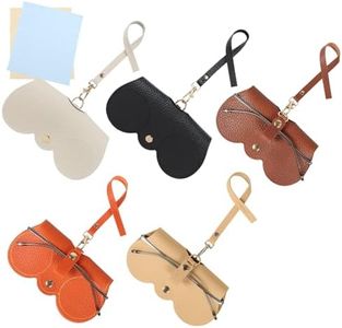 Chfory Soft Leather Sunglasses Bag, Portable Glasses Case, Slim Sunglasses Pouch, Travel Glasses Organizer Bag with Strap