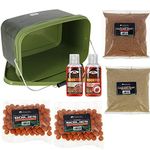 DNA NGT Carp Coarse Fishing Bait Bucket Set - Includes 5L Bucket with 2x Packs of Boilies, 2x Packs of Groundbait and 2x 50ml Liquid Booster (Mixed Flavours)